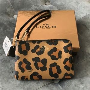 Coach Leopard print wristlet. New with tags